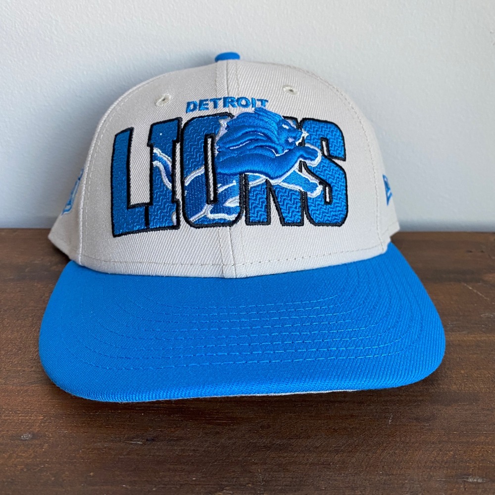 Detroit LionsNew Era 59FIFTY Fitted Hat Size 7 1/4 Gray Blue NFL Football Cap